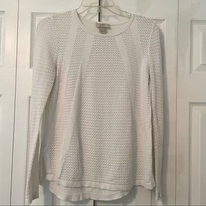 Loft Sweater, Medium, White with cut out design.
